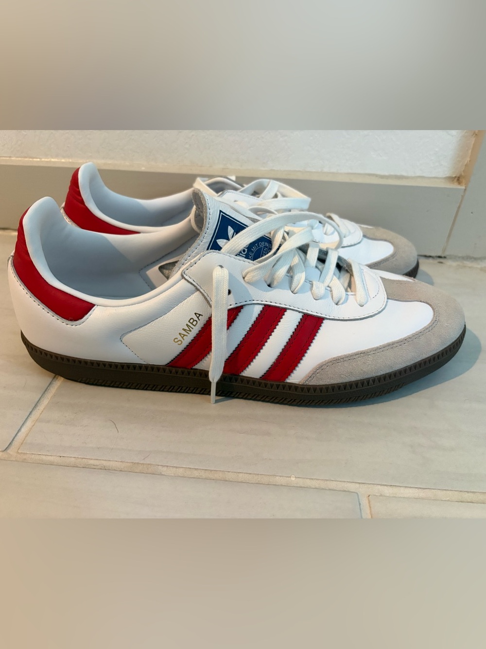 Adidas Originals Samba OG White Better Scarlet Red Classic Men Shoes IG1025